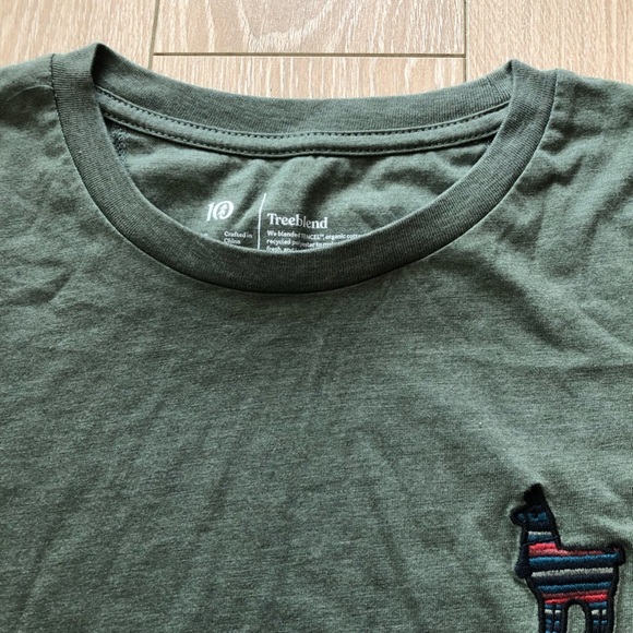 TenTree 10 Tree Women’s Peru Alpaca Llama Embroidered T Shirt in Olive Green S - Picture 5 of 9